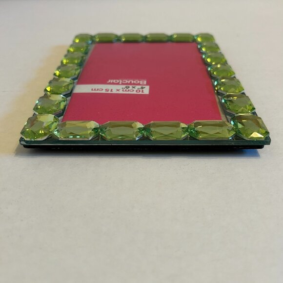 Bouclair 4"x6" green bejewelled picture frame - Picture 6 of 10